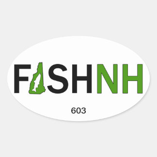 Adesivo Oval FISHNH New Hampshire Fisheries Sticker - 603