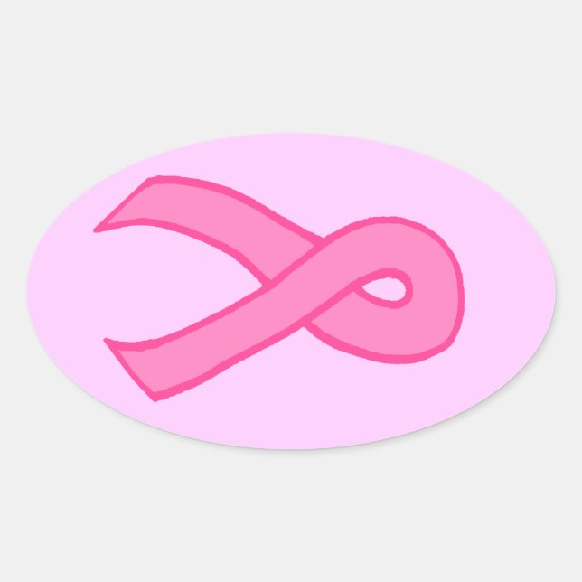 Adesivo Oval Fita Rosa (Frente)