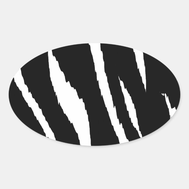 Adesivo Oval Fitas brancas e pretas (Frente)