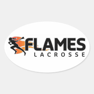 Adesivo Oval Flames Lacrosse Oval Sticker