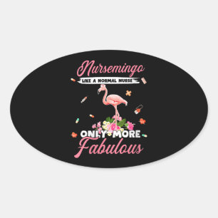 Adesivo Oval Flamingo Enfermeiras Nursemingo Como Enfermeira