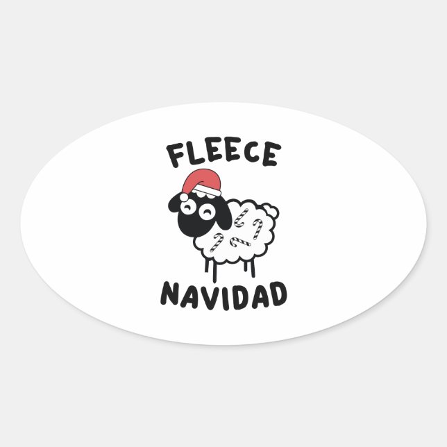 Adesivo Oval Fleece Navidad (Frente)