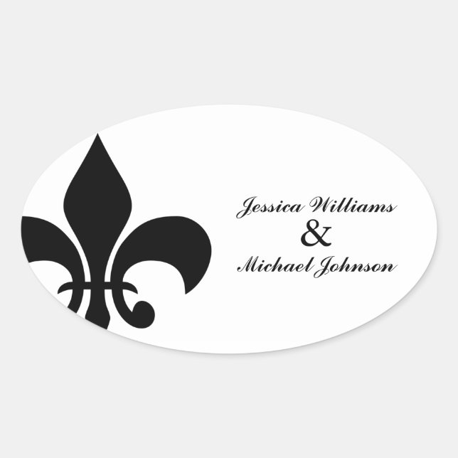 Adesivo Oval Fleur de Lis Envelope Seal (Frente)