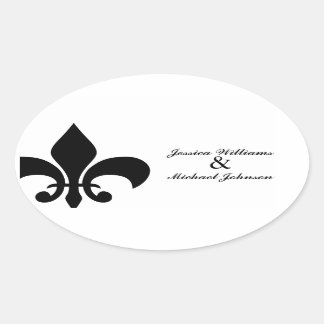 Adesivo Oval Fleur de Lis Envelope Seal