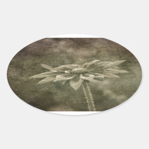 Adesivo Oval Flor Antiga
