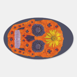 Adesivo Oval Flor - Caveira 1