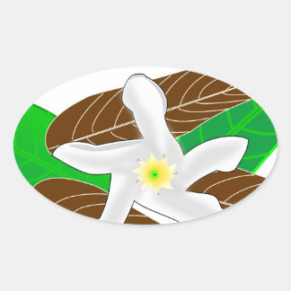 Adesivo Oval Flor da Floresta Tropical