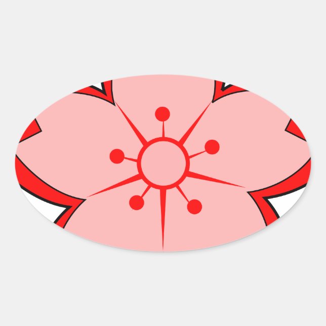 Adesivo Oval Flor de Cereja Japonês (Frente)