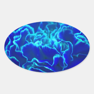 Adesivo Oval Flor de cravo-da-índia e azul-vibrante