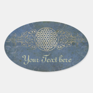 Adesivo Oval Flor de DES Lebens da vida/Blume - vintage X