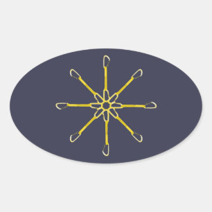 Adesivo Oval Flor de Desenho Rápido