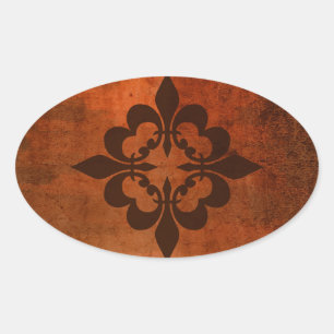 Adesivo Oval Flor de lis de Quatre