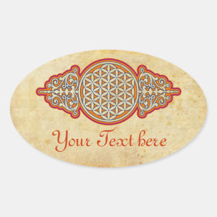 Adesivo Oval Flor de Vida / Blume des Lebens - vintage VII