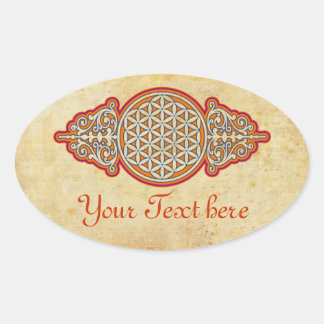 Adesivo Oval Flor de Vida / Blume des Lebens - vintage VII