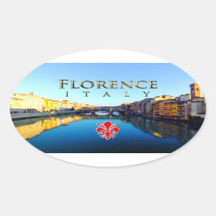 Adesivo Oval Florença - Ponte Vecchio