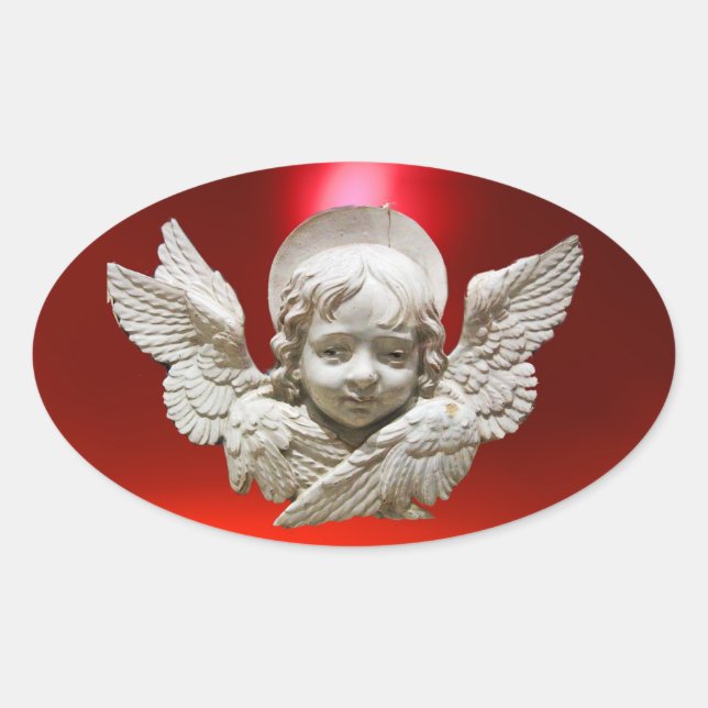 ADESIVO OVAL FLORENTINE RENAISSANCE ANGEL (Frente)