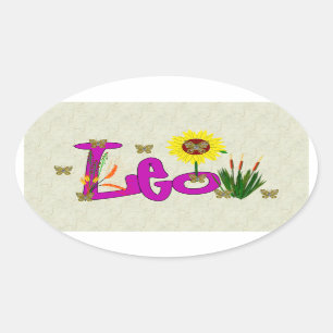 Adesivo Oval Flores de Leo