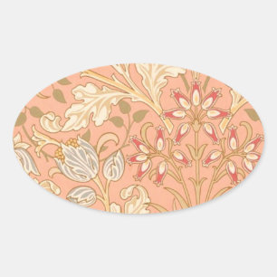 Adesivo Oval Flores Rosa Pastel
