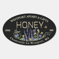 Flores selvagens Raw Raw Honey Label Bee Dourado