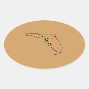Adesivo Oval Flórida Home Jacksonville Sticker