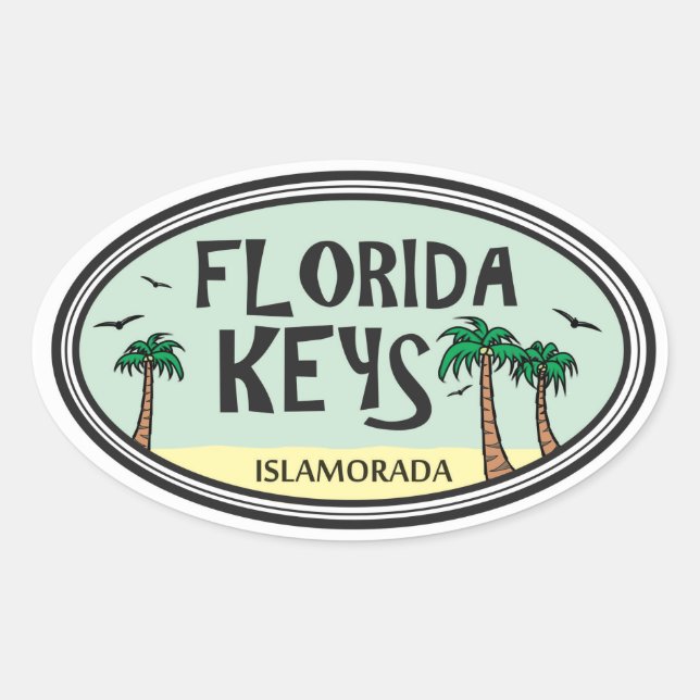 Adesivo Oval Florida Keys (Frente)