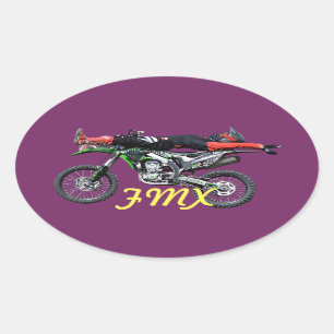 Adesivo Oval FMX - Freestyle Aerial Motocross Stunt III