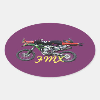 Adesivo Oval FMX - Freestyle Aerial Motocross Stunt III