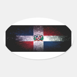 Adesivo Oval Fogo-de-artifício da bandeira da República