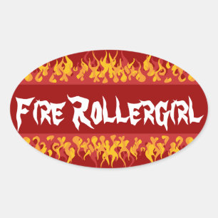 Adesivo Oval Fogo Rollegirl
