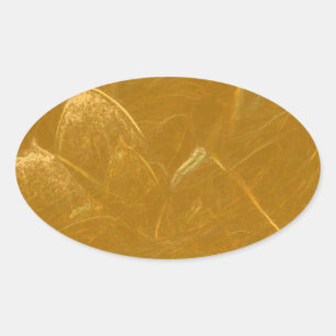 Adesivo Oval Folha de cobre Dourado de n: Lotus gravou o