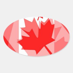 Adesivo Oval Folha de Mapeamento Canadiana por todo o Estilo CA