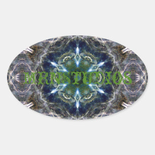 Adesivo Oval Folk Mandala Classic Round Sticker