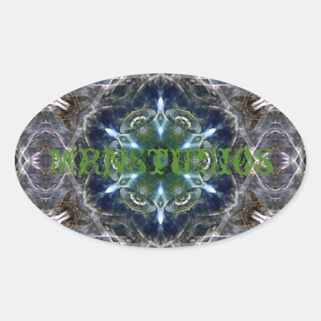 Adesivo Oval Folk Mandala Classic Round Sticker (Frente)