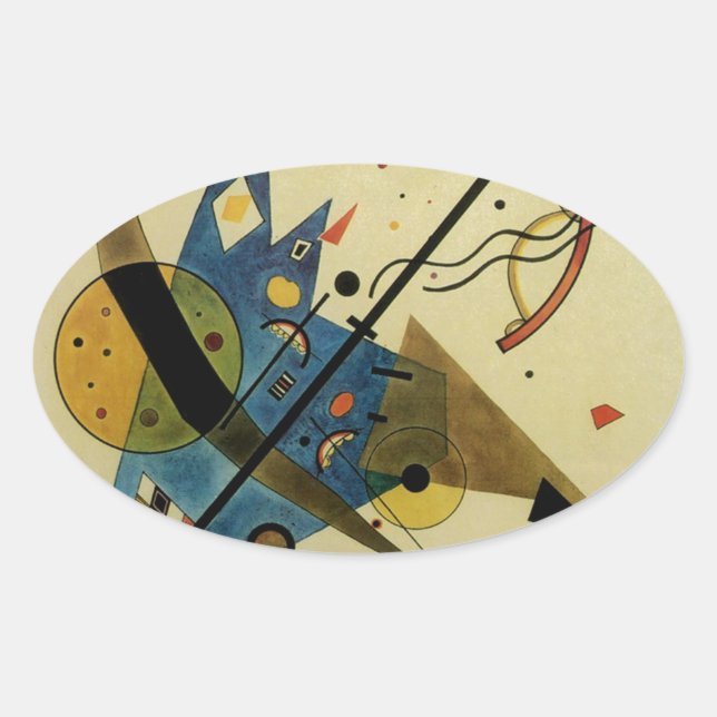 Adesivo Oval Formas dos Abstrato de Kandinsky (Frente)
