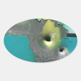 Adesivo Oval Fotos de Armas