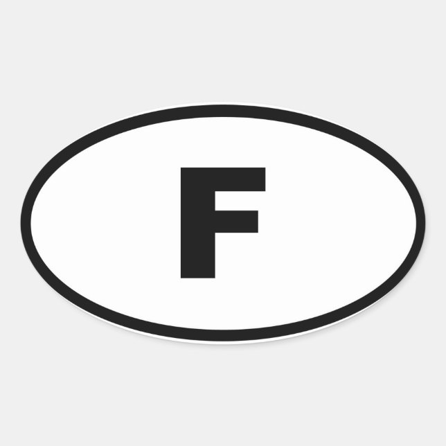 Adesivo Oval França - F - Europeu (Frente)