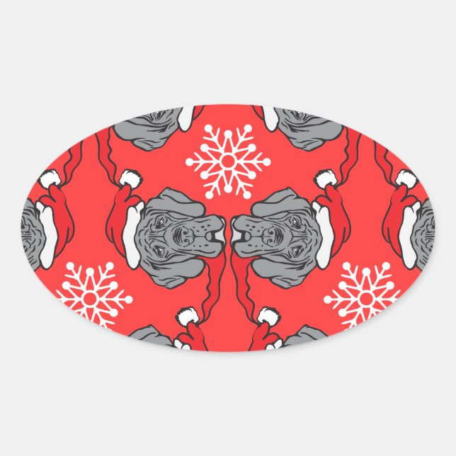 Adesivo Oval Fröhliche Weihnachten! (Frente)