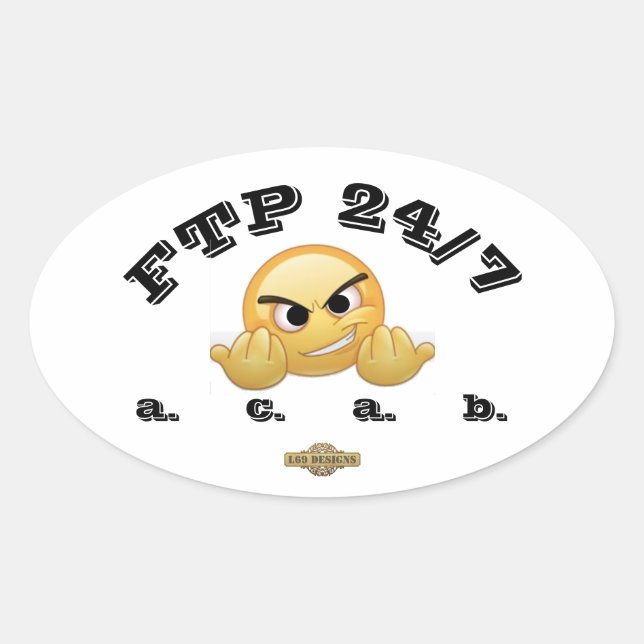 adesivo oval "FTP 24/7" (Frente)