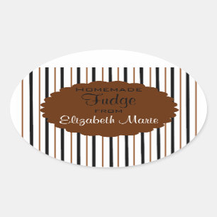 Adesivo Oval Fudge caseiro