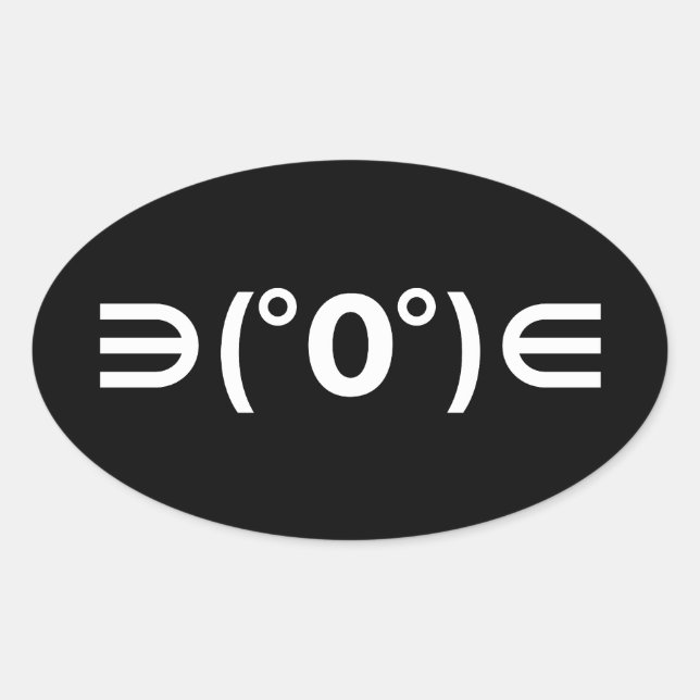 Adesivo Oval Fugu Kaomoji Emoticon Japonês (Frente)