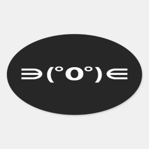Adesivo Oval Fugu Kaomoji Emoticon Japonês