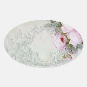 Adesivo Oval Fundo de CÉLESTE