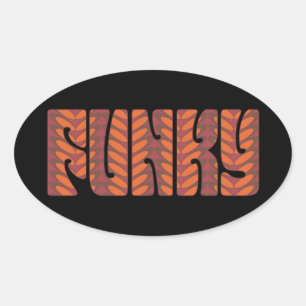 Adesivo Oval Funky (no vermelho)