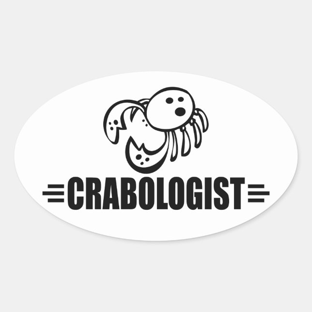 Adesivo Oval Funny Crab (Frente)