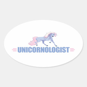 Adesivo Oval Funny Unicorn