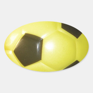 Adesivo Oval Futebol amarelo e preto.