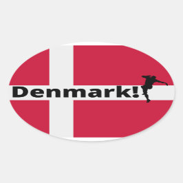 Adesivo Oval Futebol na Dinamarca
