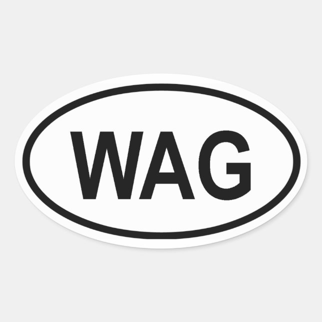 Adesivo Oval Gâmbia "WAG" (Frente)