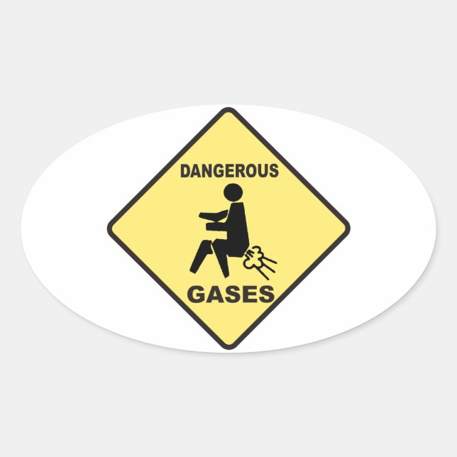 Adesivo Oval Gases Perigosos (Frente)