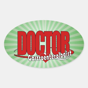 Adesivo Oval Gastroenterologista DOUTOR LOGOTIPO VERMELHO GRAND